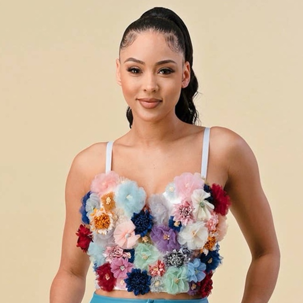3D Floral Bouquet Top